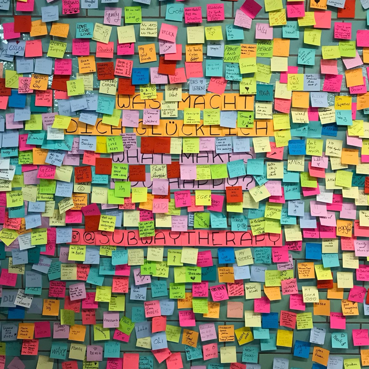 Subway Therapy — sticky notes and conversations in public space