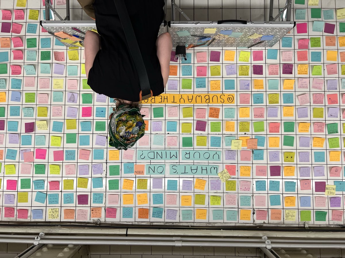 Subway Therapy — sticky notes and conversations in public space